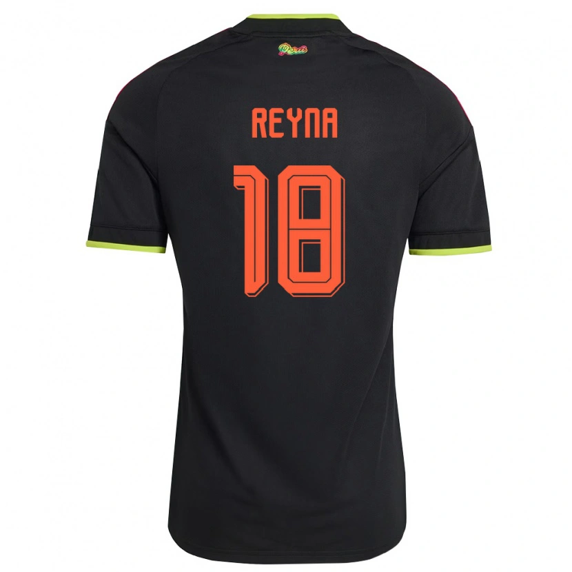 Danxen Kvinnor Peru Jhairo Reyna #18 Svart Gul Rosa Bortatröja Matchtröjor 26-28 Tröjor T-Tröja