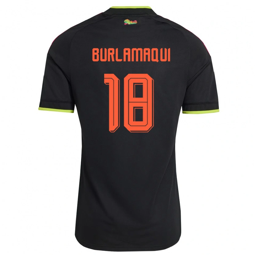 Danxen Kvinnor Peru Alessandro Burlamaqui #18 Svart Gul Rosa Bortatröja Matchtröjor 26-28 Tröjor T-Tröja