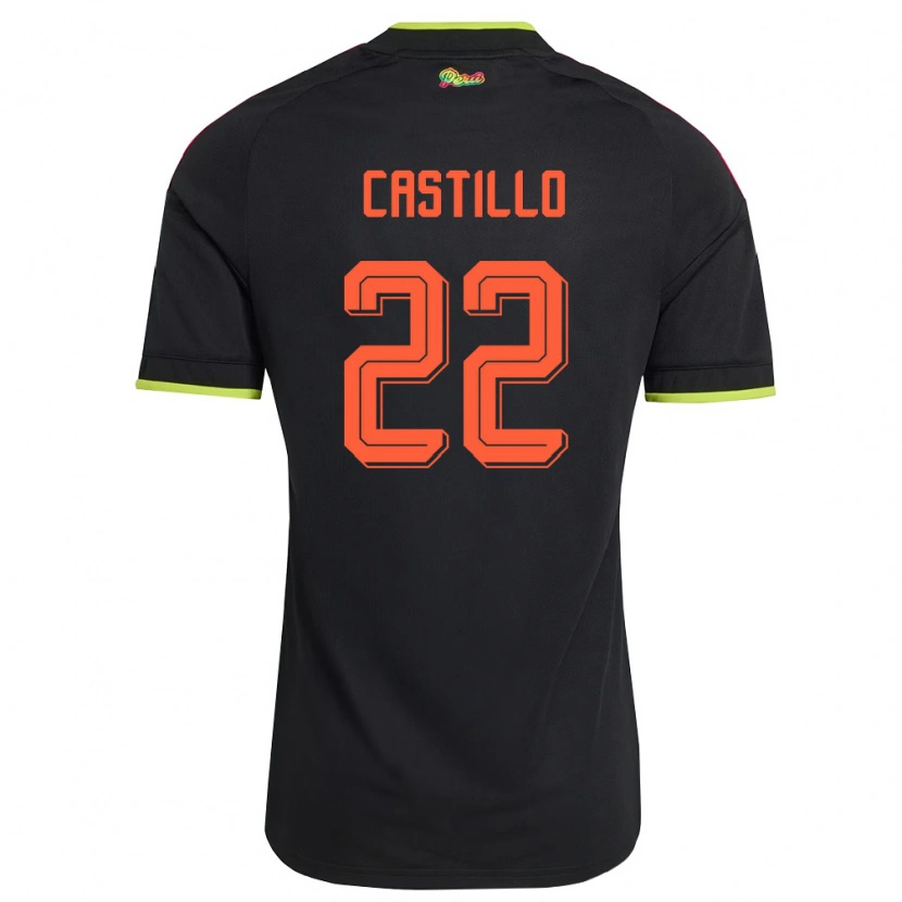 Danxen Kvinnor Peru Dayron Castillo #22 Svart Gul Rosa Bortatröja Matchtröjor 26-28 Tröjor T-Tröja