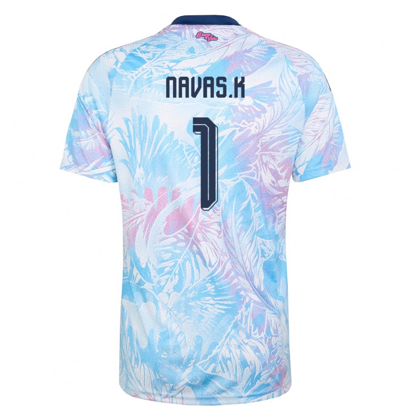 Danxen Kvinnor Costa Rica Keylor Navas #1 Himmelblå Marin Rosa Bortatröja Matchtröjor 26-28 Tröjor T-Tröja