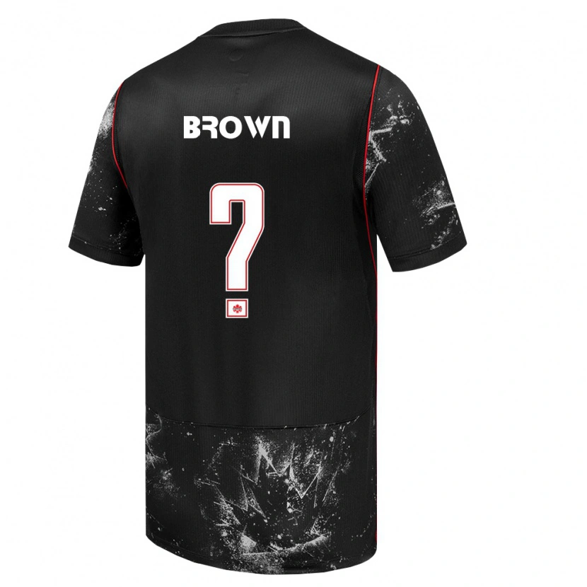 Danxen Kvinnor Kanada Evan Brown #0 Svart Vit Röd Bortatröja Matchtröjor 26-28 Tröjor T-Tröja