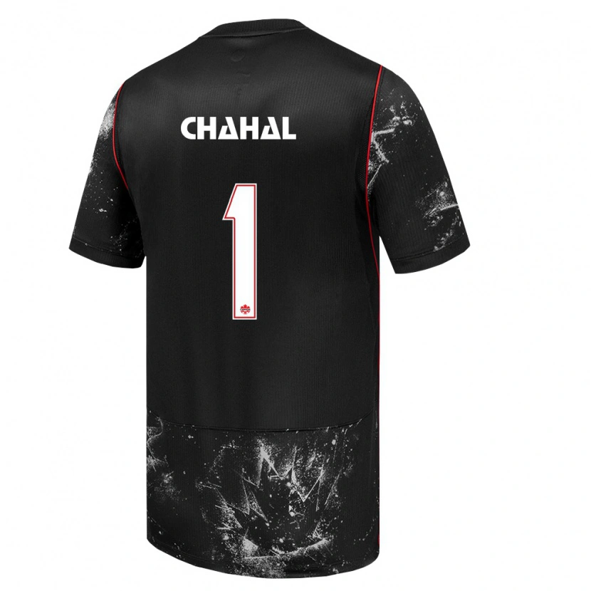 Danxen Kvinnor Kanada Isaiah Chahal #1 Svart Vit Röd Bortatröja Matchtröjor 26-28 Tröjor T-Tröja