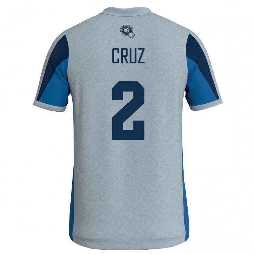 Danxen Kvinnor El Salvador Melvin Cruz #2 Vit Himmelblå Bortatröja Matchtröjor 26-28 Tröjor T-Tröja