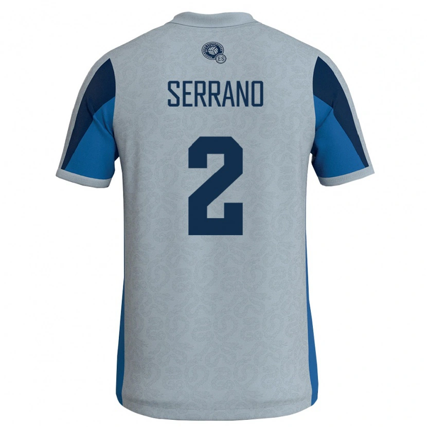 Danxen Kvinnor El Salvador Alejandro Serrano #2 Vit Himmelblå Bortatröja Matchtröjor 26-28 Tröjor T-Tröja