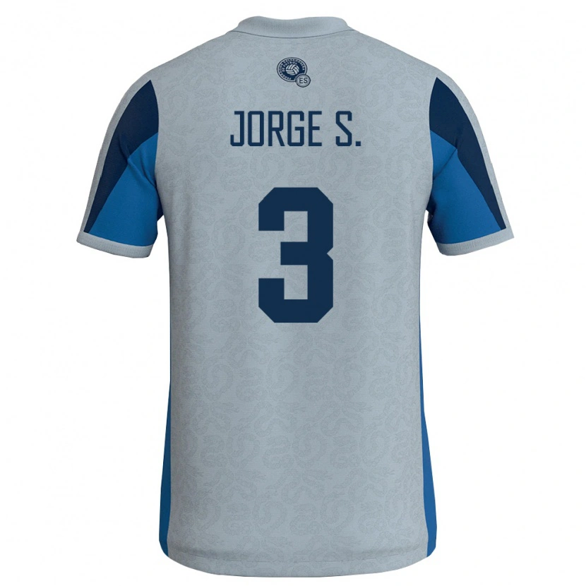Danxen Kvinnor El Salvador Jorge Sánchez #3 Vit Himmelblå Bortatröja Matchtröjor 26-28 Tröjor T-Tröja