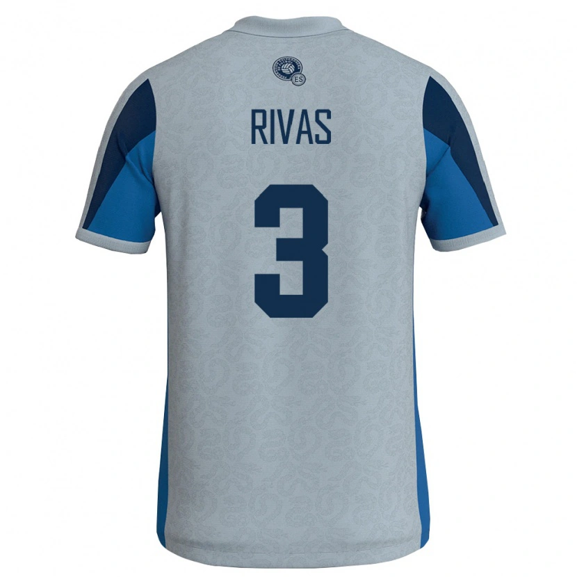 Danxen Kvinnor El Salvador Andrés Rivas #3 Vit Himmelblå Bortatröja Matchtröjor 26-28 Tröjor T-Tröja