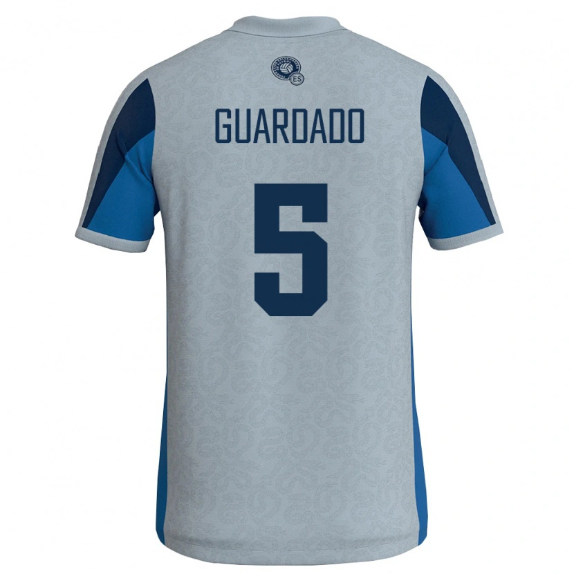 Danxen Kvinnor El Salvador Christopher Guardado #5 Vit Himmelblå Bortatröja Matchtröjor 26-28 Tröjor T-Tröja