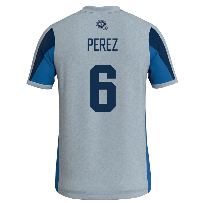 Danxen Kvinnor El Salvador Joshua Pérez #6 Vit Himmelblå Bortatröja Matchtröjor 26-28 Tröjor T-Tröja