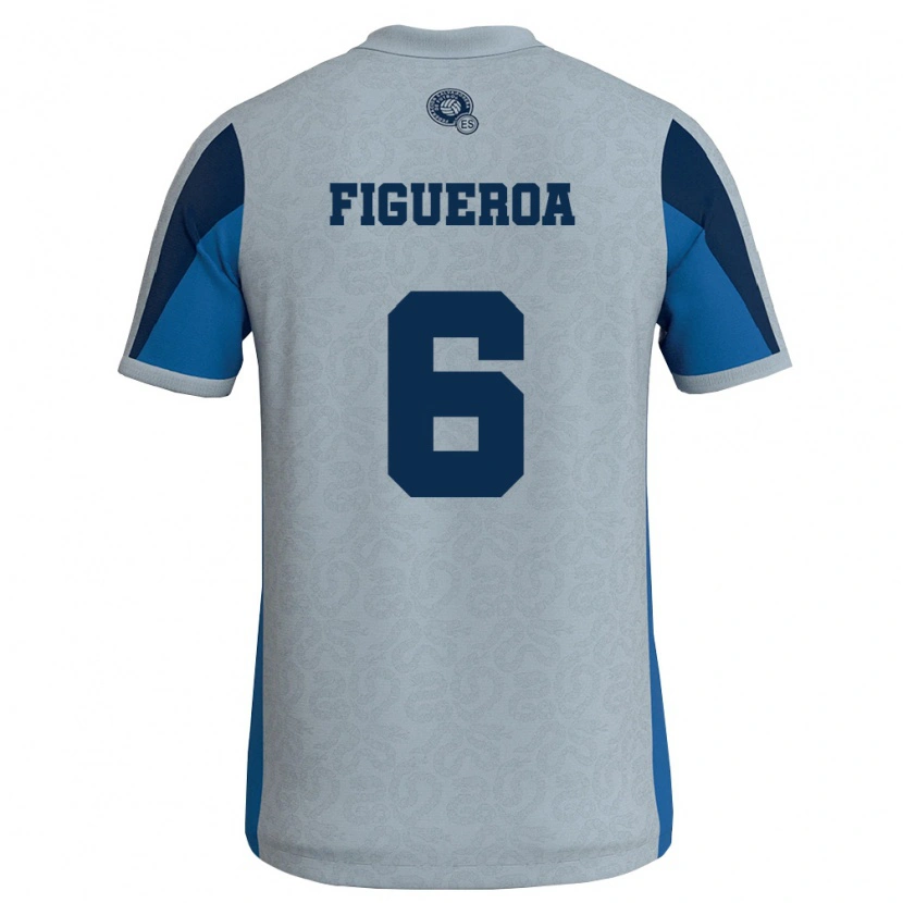 Danxen Kvinnor El Salvador Elder Figueroa #6 Vit Himmelblå Bortatröja Matchtröjor 26-28 Tröjor T-Tröja