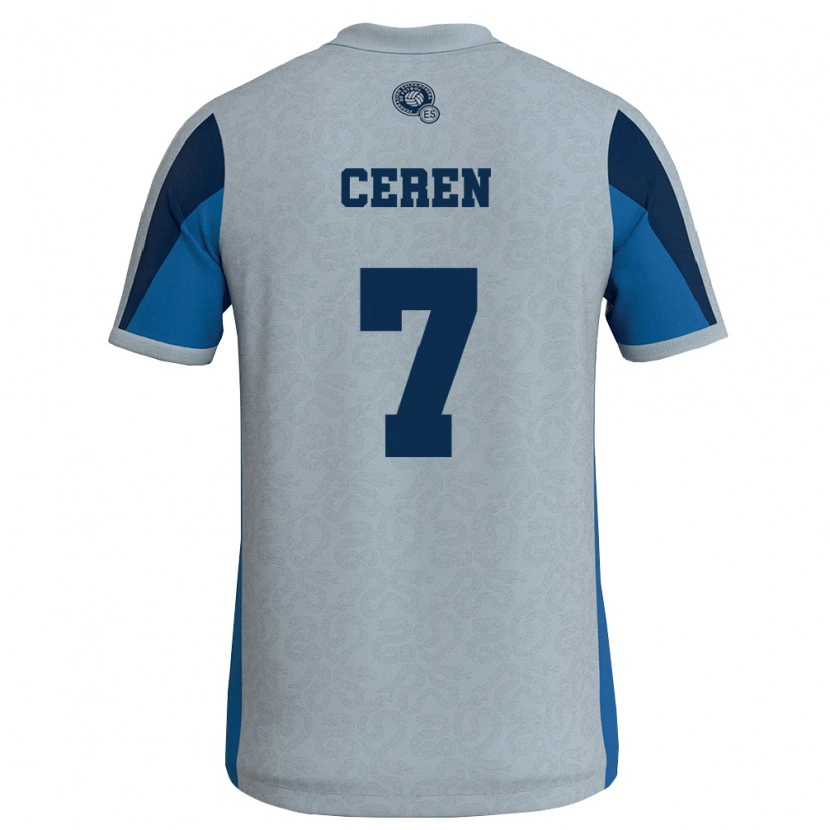 Danxen Kvinnor El Salvador Darwin Cerén #7 Vit Himmelblå Bortatröja Matchtröjor 26-28 Tröjor T-Tröja