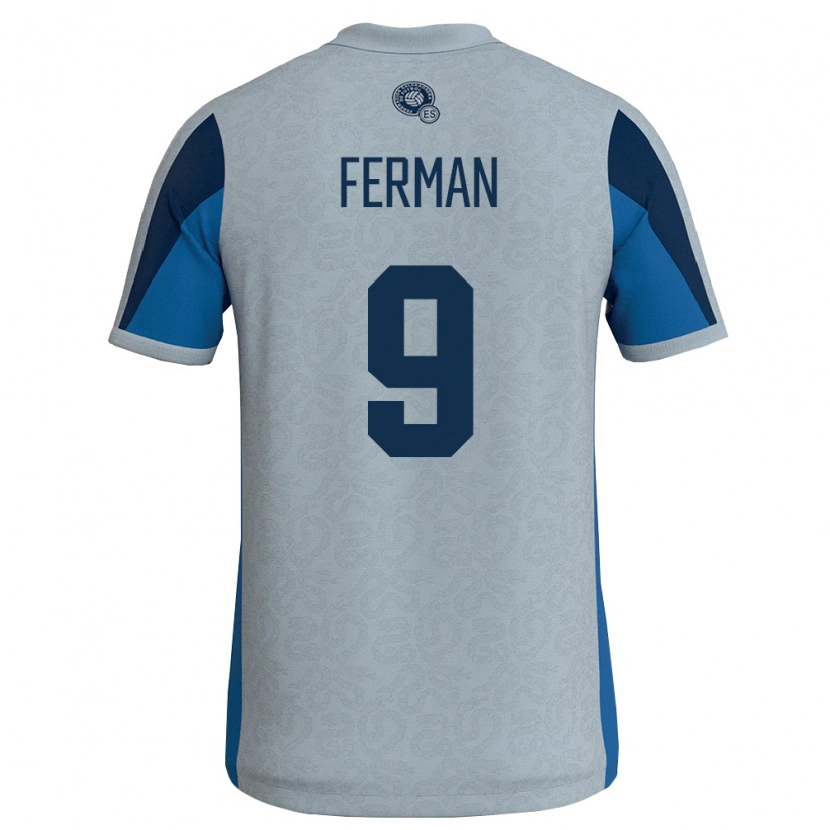 Danxen Kvinnor El Salvador Javier Ferman #9 Vit Himmelblå Bortatröja Matchtröjor 26-28 Tröjor T-Tröja