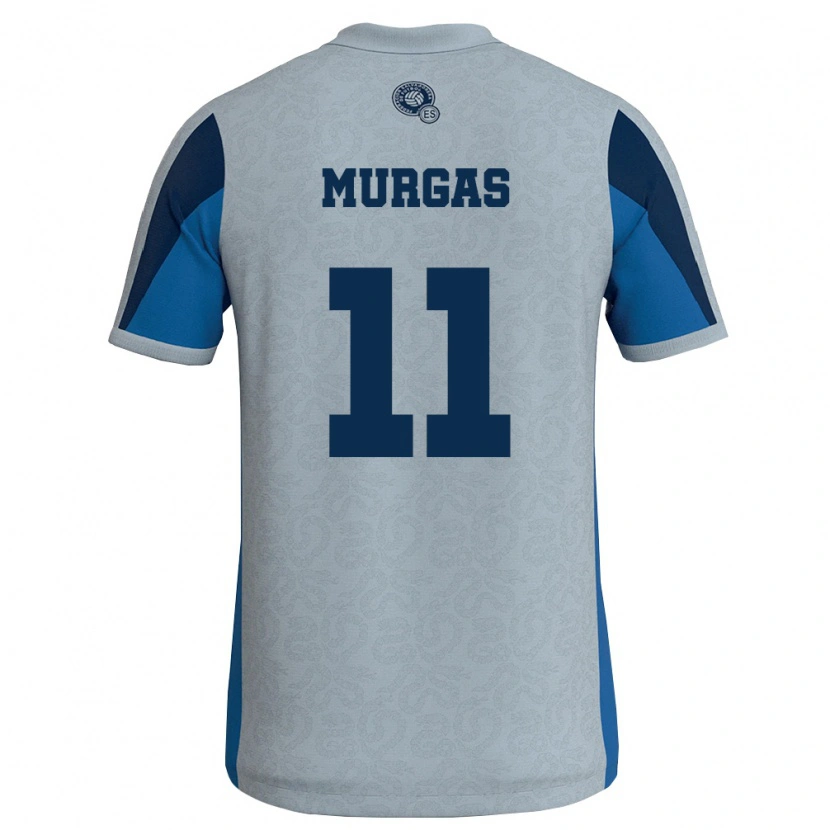 Danxen Kvinnor El Salvador Byron Murgas #11 Vit Himmelblå Bortatröja Matchtröjor 26-28 Tröjor T-Tröja