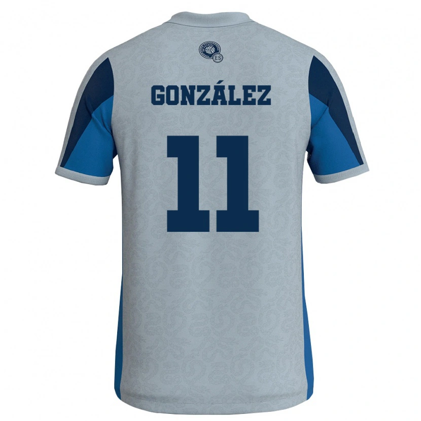 Danxen Kvinnor El Salvador Daniel González #11 Vit Himmelblå Bortatröja Matchtröjor 26-28 Tröjor T-Tröja