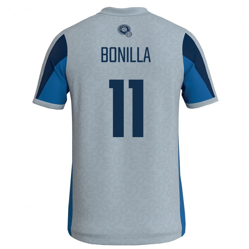 Danxen Kvinnor El Salvador Jarell Bonilla #11 Vit Himmelblå Bortatröja Matchtröjor 26-28 Tröjor T-Tröja