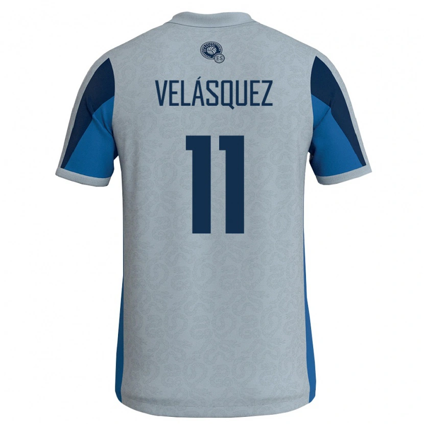 Danxen Kvinnor El Salvador Jackeline Velásquez #11 Vit Himmelblå Bortatröja Matchtröjor 26-28 Tröjor T-Tröja