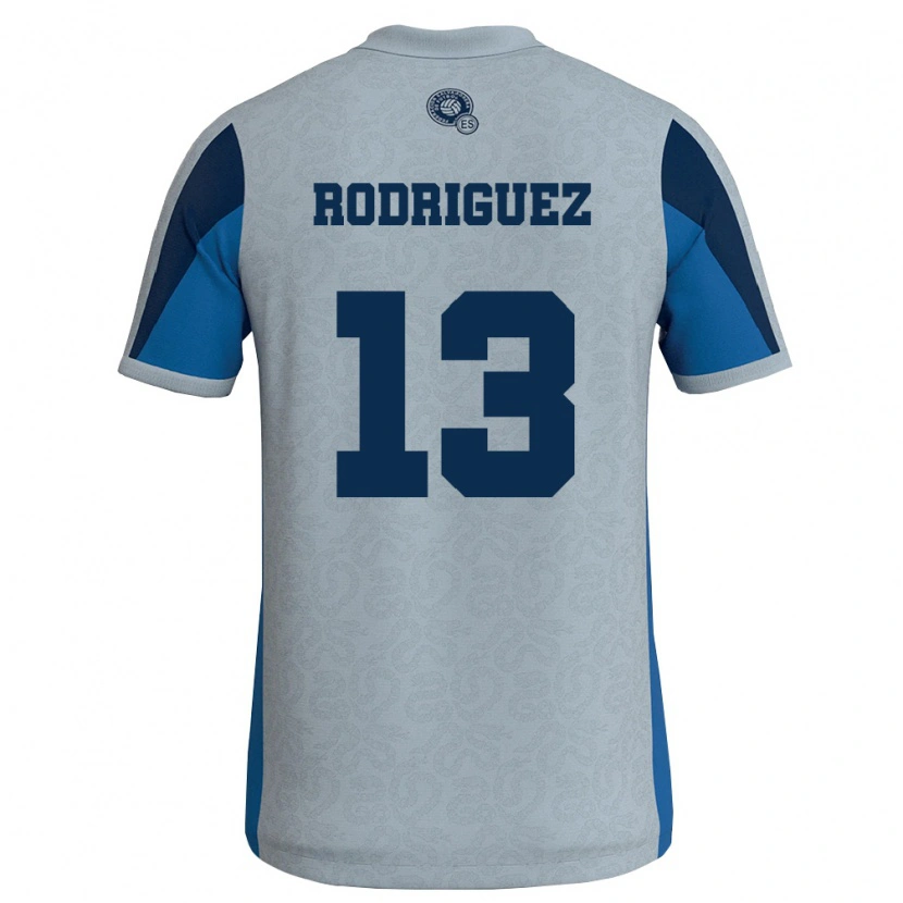 Danxen Kvinnor El Salvador Nelson Rodríguez #13 Vit Himmelblå Bortatröja Matchtröjor 26-28 Tröjor T-Tröja