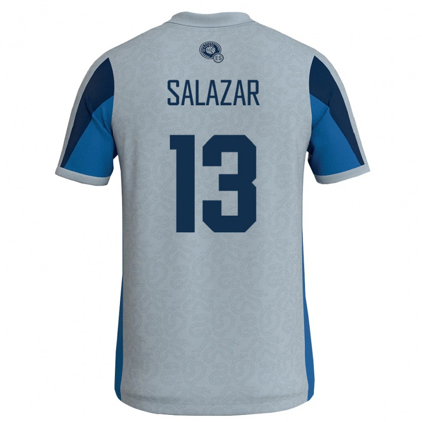 Danxen Kvinnor El Salvador Giovanni Salazar #13 Vit Himmelblå Bortatröja Matchtröjor 26-28 Tröjor T-Tröja