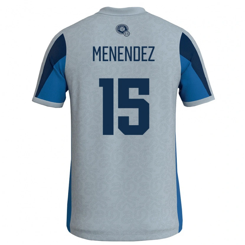 Danxen Kvinnor El Salvador Alexsander Menendez #15 Vit Himmelblå Bortatröja Matchtröjor 26-28 Tröjor T-Tröja