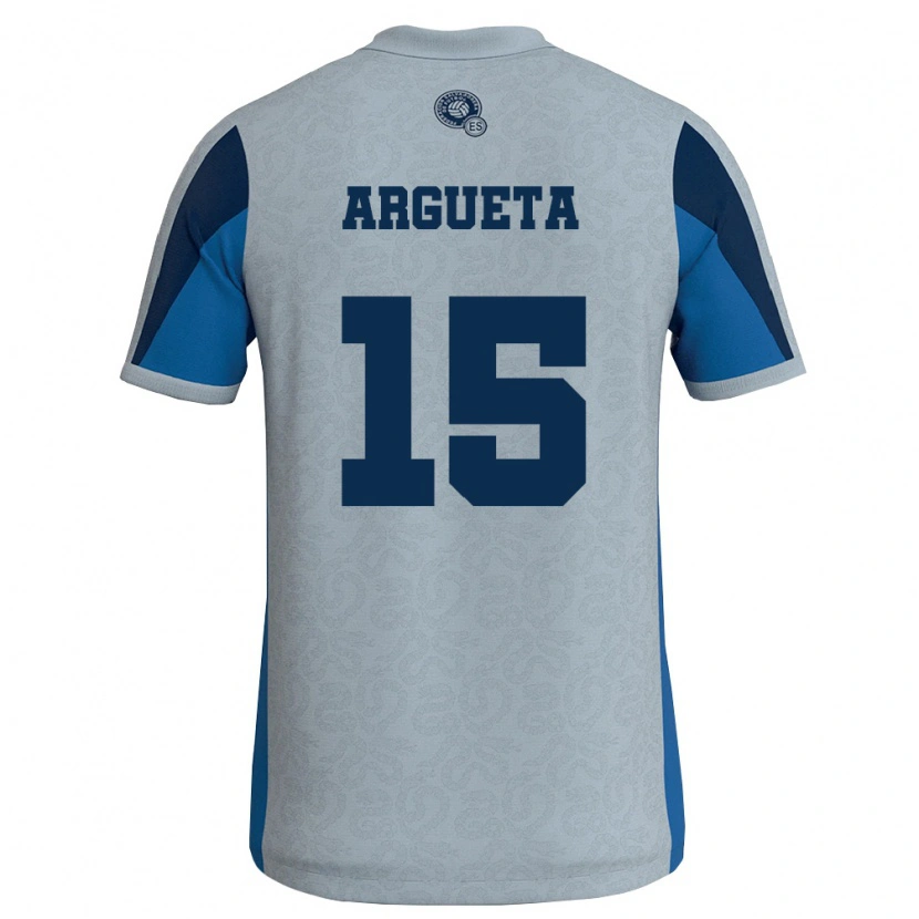 Danxen Kvinnor El Salvador Germán Argueta #15 Vit Himmelblå Bortatröja Matchtröjor 26-28 Tröjor T-Tröja