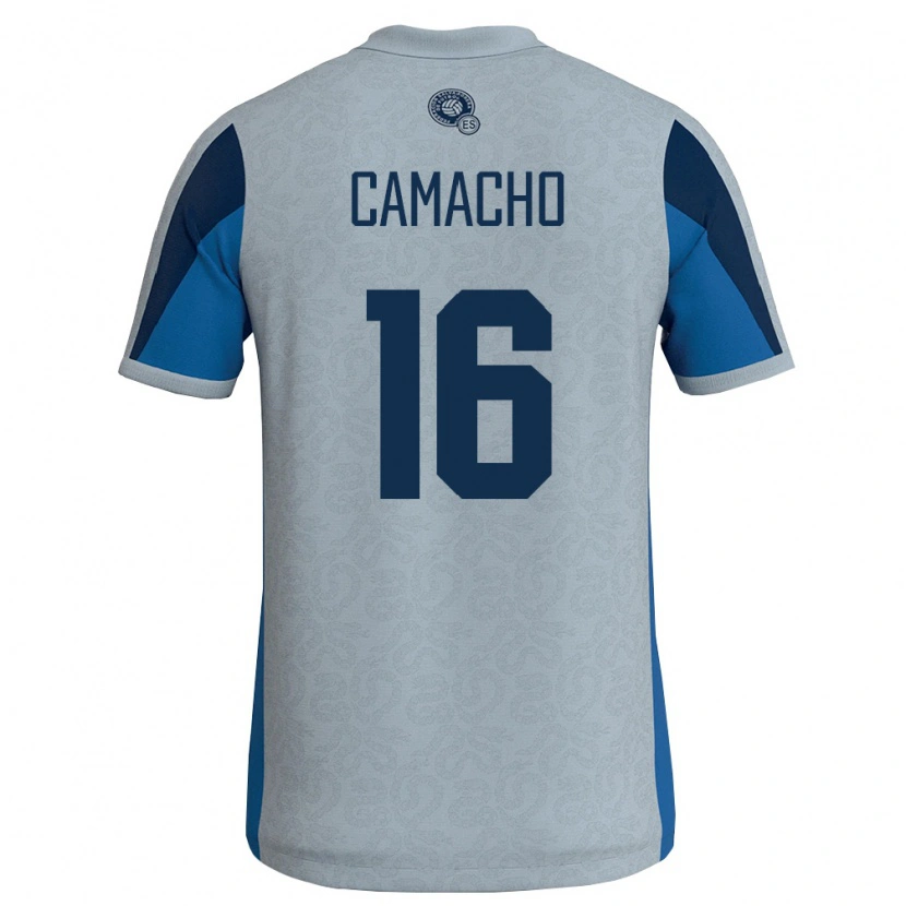 Danxen Kvinnor El Salvador Sebastián Camacho #16 Vit Himmelblå Bortatröja Matchtröjor 26-28 Tröjor T-Tröja