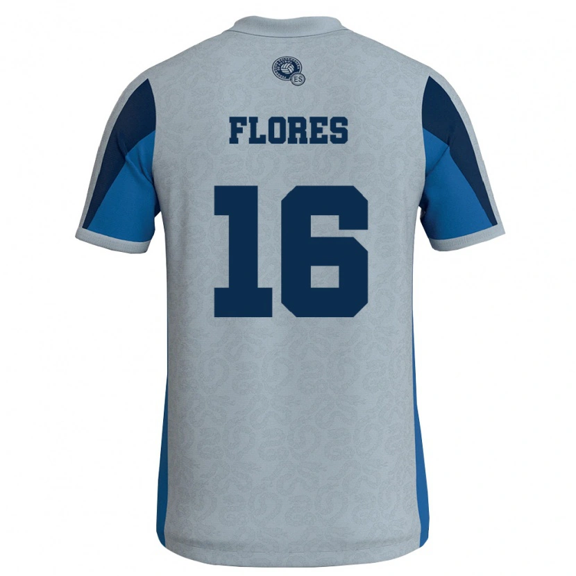 Danxen Kvinnor El Salvador Diego Flores #16 Vit Himmelblå Bortatröja Matchtröjor 26-28 Tröjor T-Tröja
