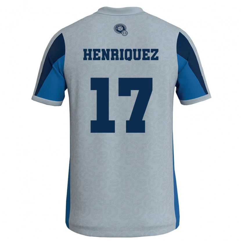 Danxen Kvinnor El Salvador Jairo Henríquez #17 Vit Himmelblå Bortatröja Matchtröjor 26-28 Tröjor T-Tröja