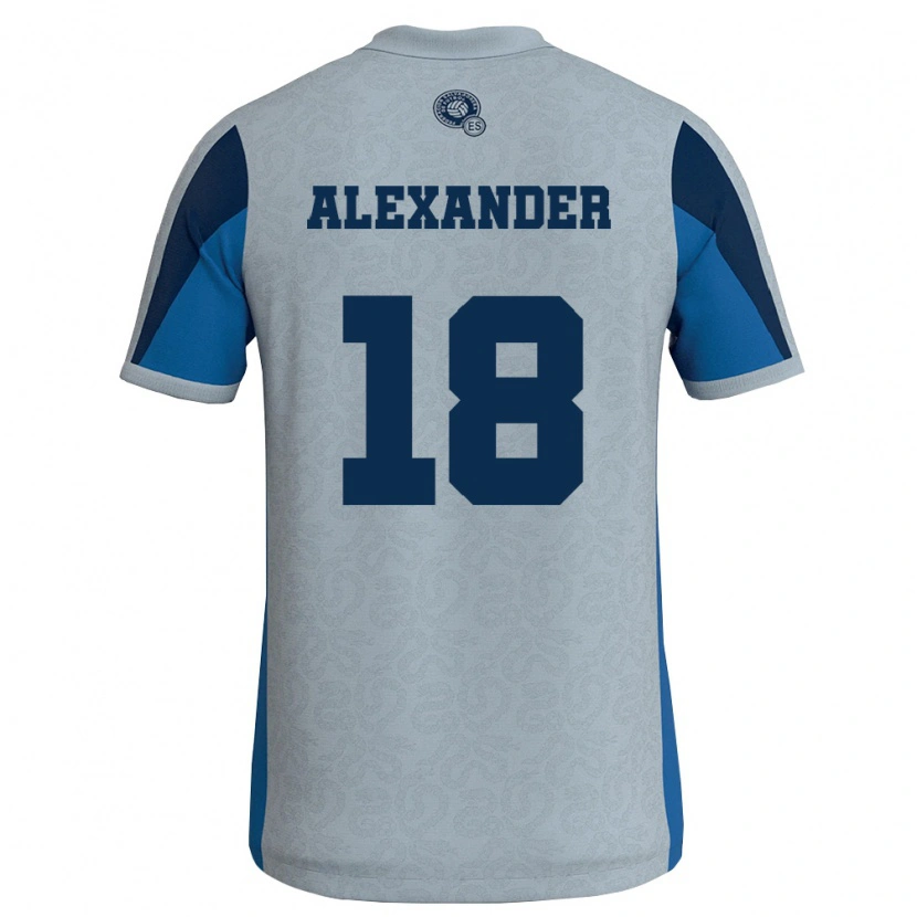 Danxen Kvinnor El Salvador Alexander Aguilar #18 Vit Himmelblå Bortatröja Matchtröjor 26-28 Tröjor T-Tröja