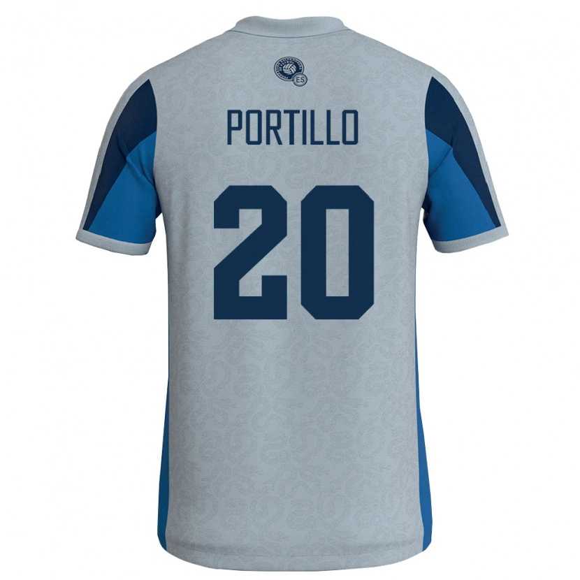 Danxen Kvinnor El Salvador Isaac Portillo #20 Vit Himmelblå Bortatröja Matchtröjor 26-28 Tröjor T-Tröja