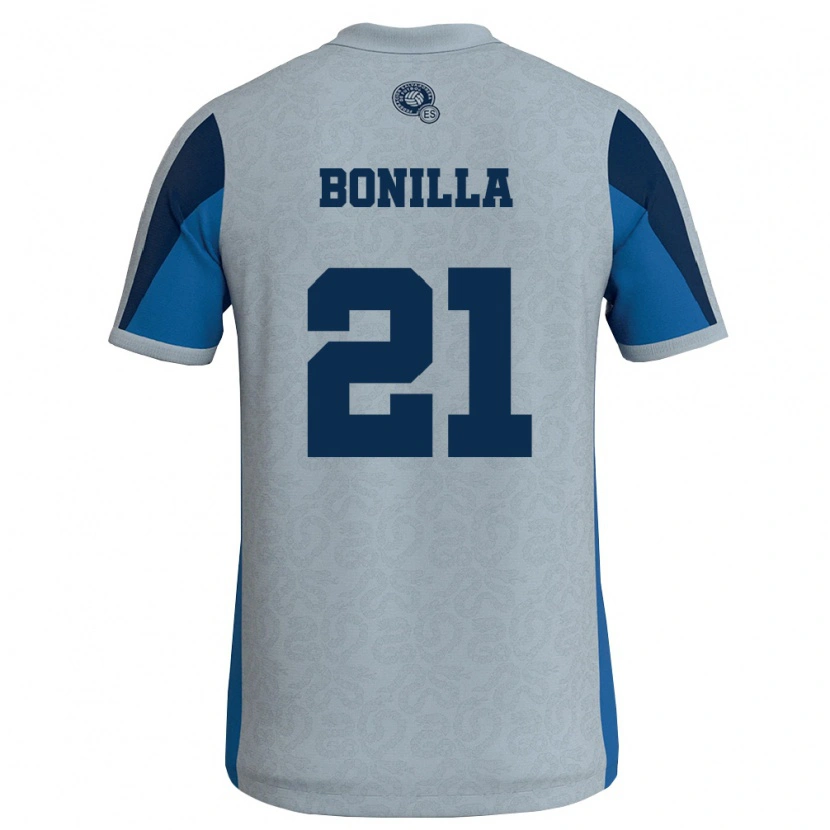 Danxen Kvinnor El Salvador Elmer Bonilla #21 Vit Himmelblå Bortatröja Matchtröjor 26-28 Tröjor T-Tröja
