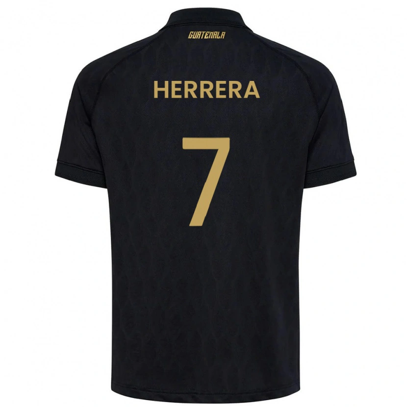 Danxen Kvinnor Gwatemala Aarón Herrera #7 Svart Himmelblå Vit Bortatröja Matchtröjor 26-28 Tröjor T-Tröja