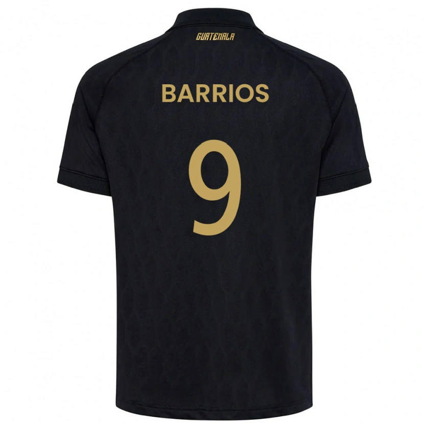 Danxen Kvinnor Gwatemala Josué Barrios #9 Svart Himmelblå Vit Bortatröja Matchtröjor 26-28 Tröjor T-Tröja