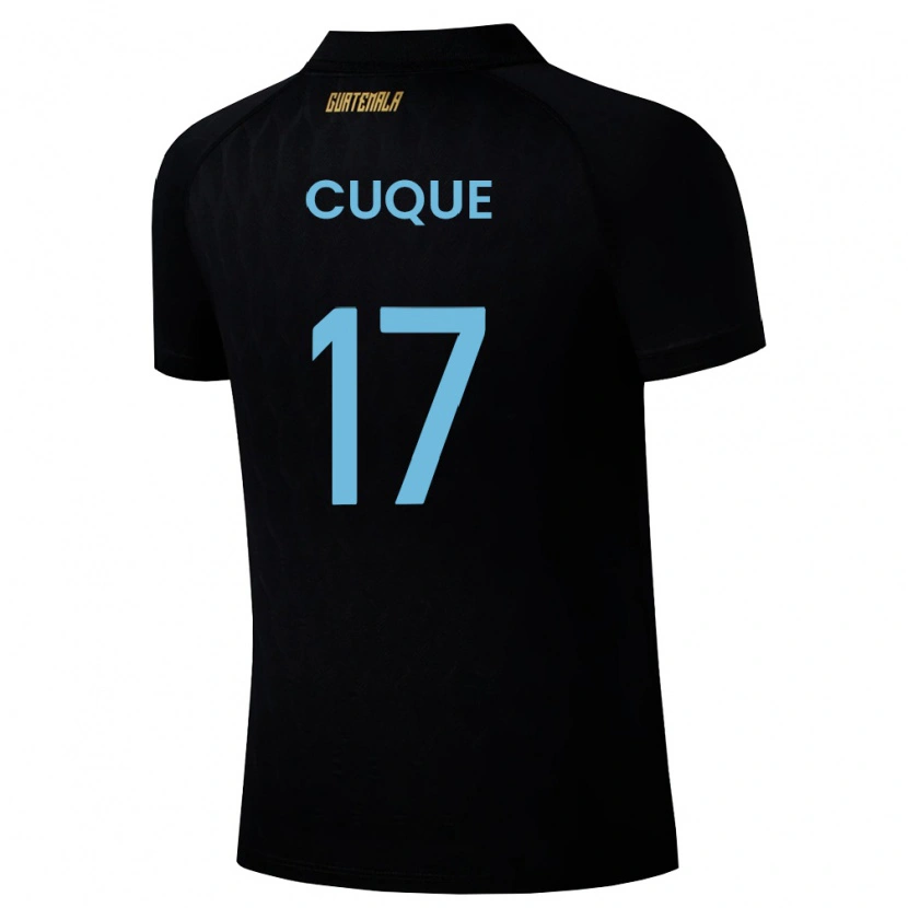 Danxen Kvinnor Gwatemala Diego Cuque #17 Svart Himmelblå Vit Bortatröja Matchtröjor 26-28 Tröjor T-Tröja