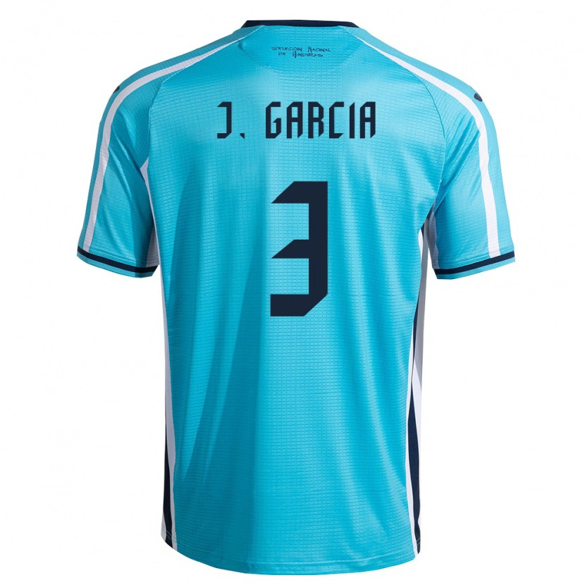 Danxen Kvinnor Honduras Jordan García #3 Himmelblå Marin Bortatröja Matchtröjor 26-28 Tröjor T-Tröja