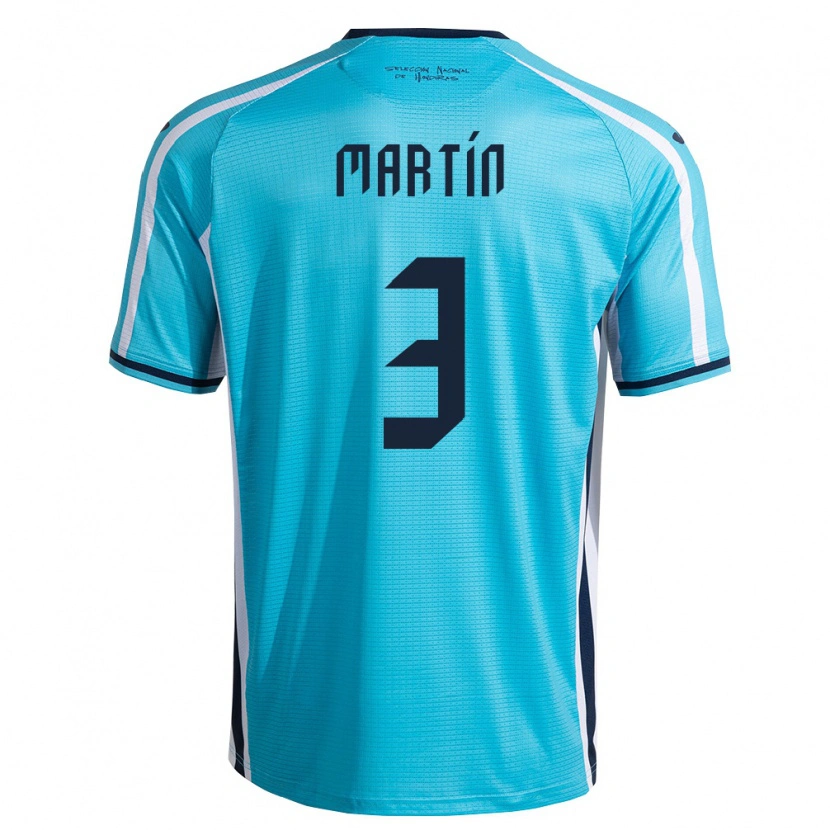Danxen Kvinnor Honduras Enmanuel Martín #3 Himmelblå Marin Bortatröja Matchtröjor 26-28 Tröjor T-Tröja