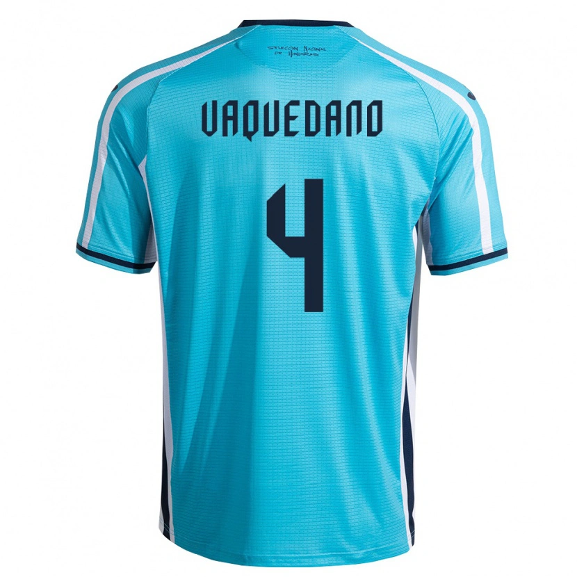 Danxen Kvinnor Honduras Brayan Vaquedano #4 Himmelblå Marin Bortatröja Matchtröjor 26-28 Tröjor T-Tröja