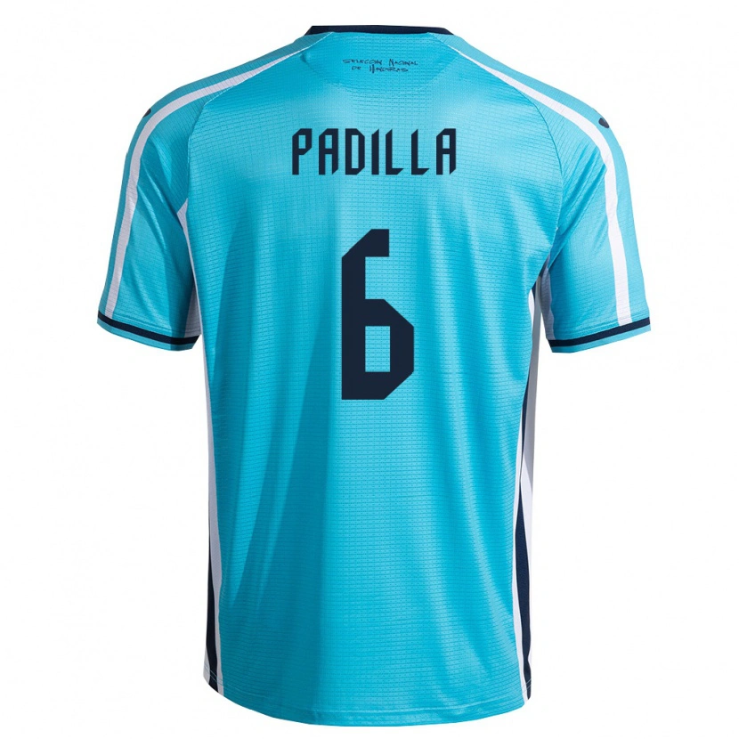 Danxen Kvinnor Honduras Leandro Padilla #6 Himmelblå Marin Bortatröja Matchtröjor 26-28 Tröjor T-Tröja