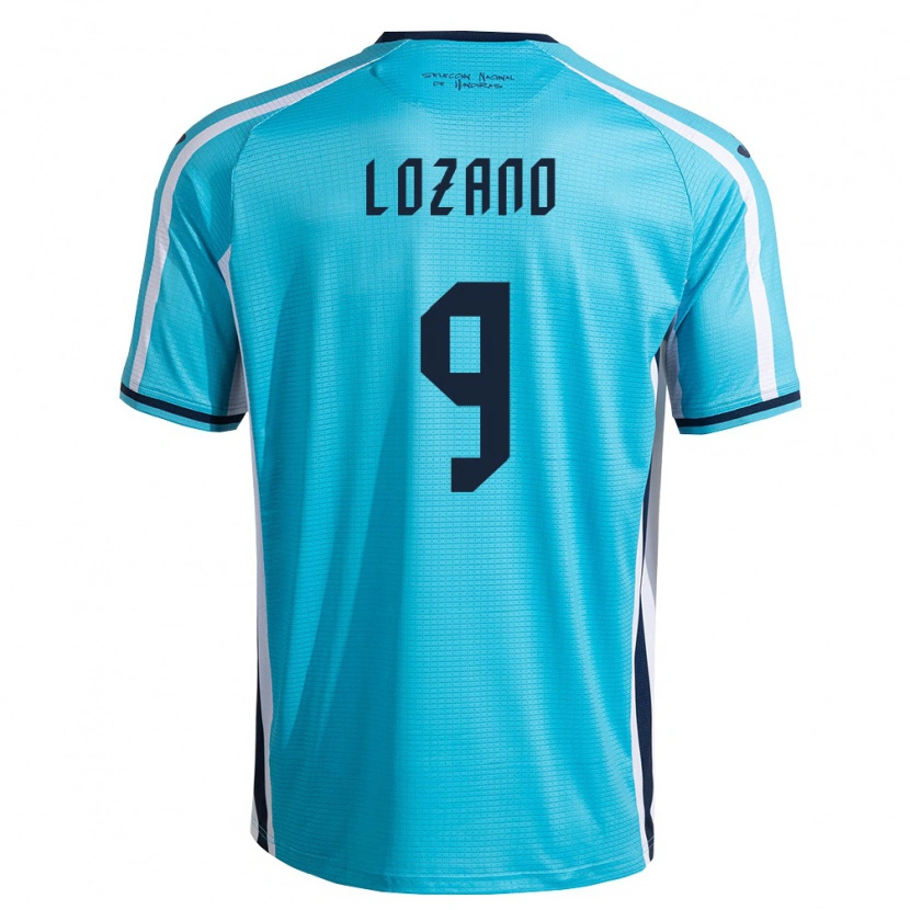 Danxen Kvinnor Honduras Choco Lozano #9 Himmelblå Marin Bortatröja Matchtröjor 26-28 Tröjor T-Tröja
