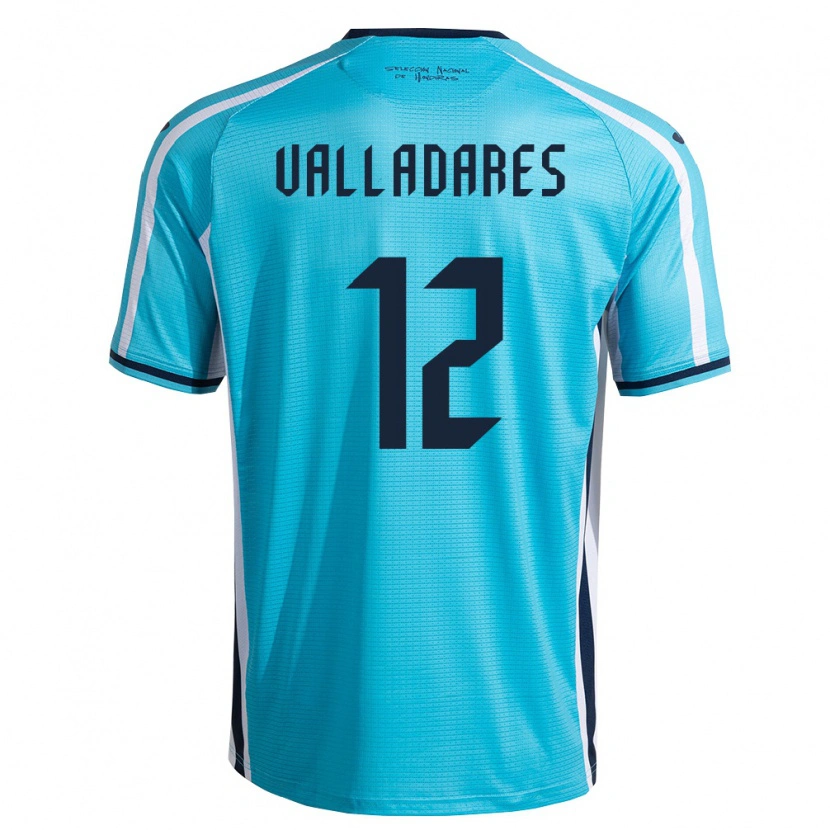 Danxen Kvinnor Honduras Noel Valladares #12 Himmelblå Marin Bortatröja Matchtröjor 26-28 Tröjor T-Tröja