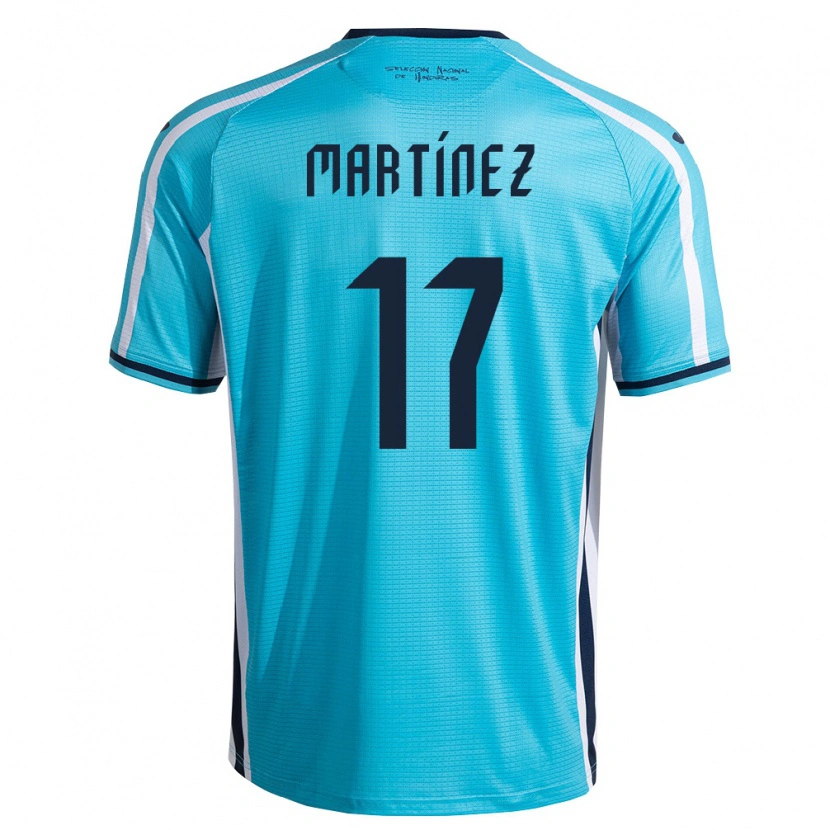 Danxen Kvinnor Honduras Juan Martínez #17 Himmelblå Marin Bortatröja Matchtröjor 26-28 Tröjor T-Tröja