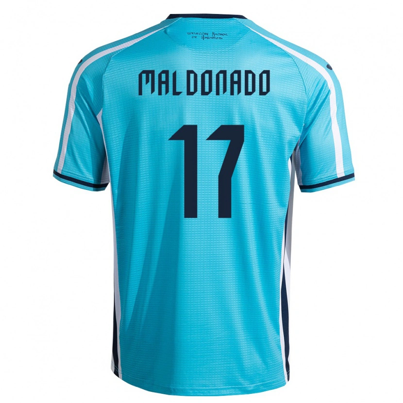 Danxen Kvinnor Honduras Axel Maldonado #17 Himmelblå Marin Bortatröja Matchtröjor 26-28 Tröjor T-Tröja
