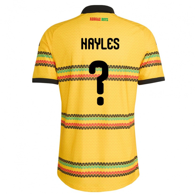 Danxen Barn Jamaica Shania Hayles #0 Gul Svart Grön Hemmatröja Matchtröjor 26-28 Tröjor T-Tröja