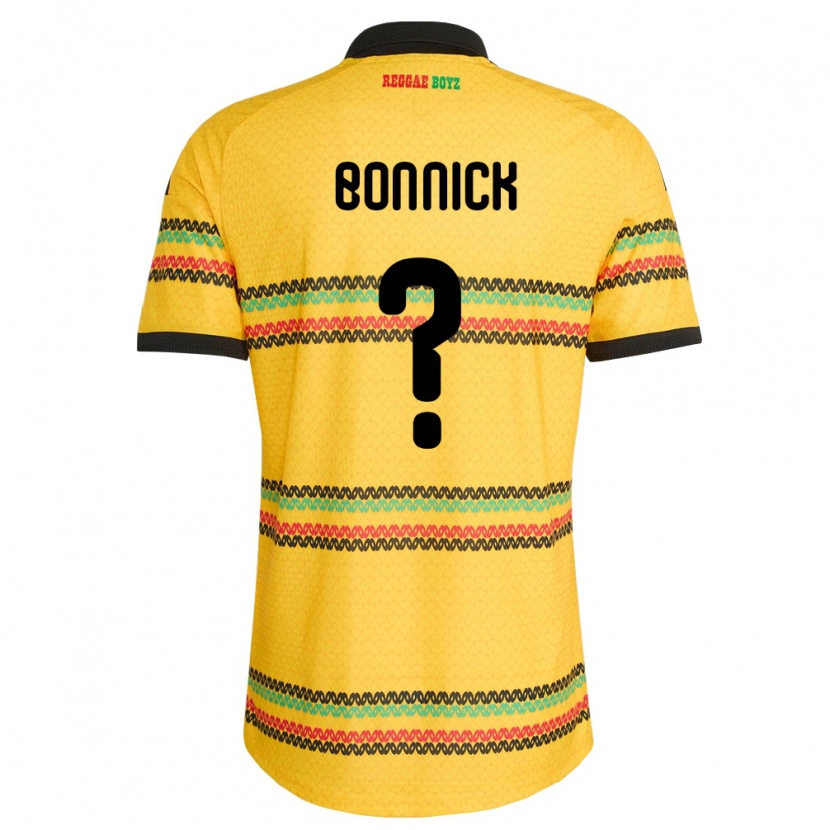 Danxen Barn Jamaica Sheyenne Bonnick #0 Gul Svart Grön Hemmatröja Matchtröjor 26-28 Tröjor T-Tröja