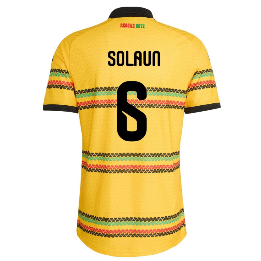 Danxen Barn Jamaica Havana Solaun #6 Gul Svart Grön Hemmatröja Matchtröjor 26-28 Tröjor T-Tröja