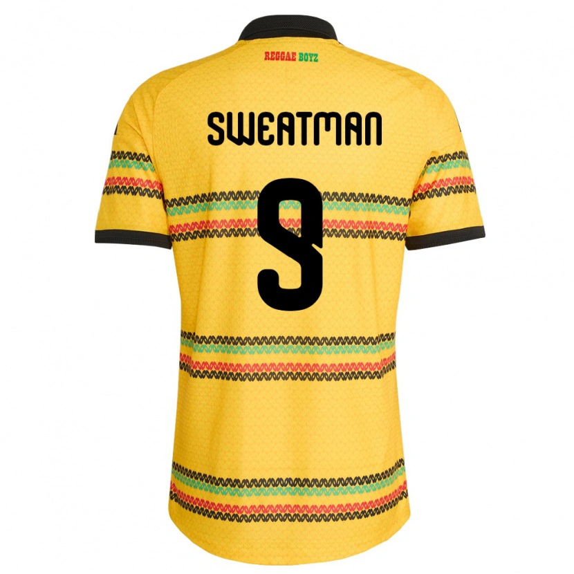 Danxen Barn Jamaica Marlo Sweatman #9 Gul Svart Grön Hemmatröja Matchtröjor 26-28 Tröjor T-Tröja