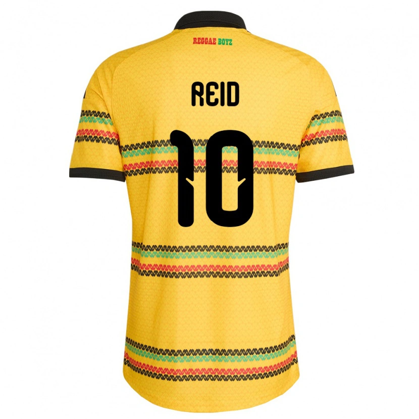 Danxen Barn Jamaica Bobby De Cordova-Reid #10 Gul Svart Grön Hemmatröja Matchtröjor 26-28 Tröjor T-Tröja