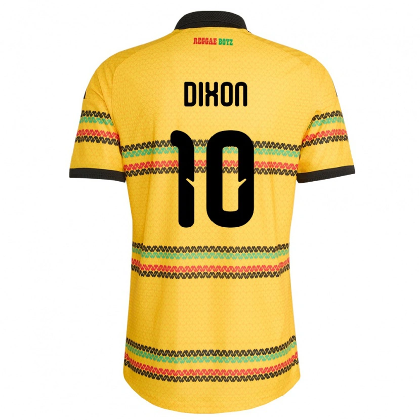 Danxen Barn Jamaica Kaheim Dixon #10 Gul Svart Grön Hemmatröja Matchtröjor 26-28 Tröjor T-Tröja