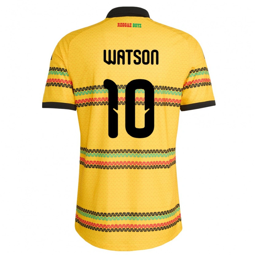 Danxen Barn Jamaica Orane Watson #10 Gul Svart Grön Hemmatröja Matchtröjor 26-28 Tröjor T-Tröja