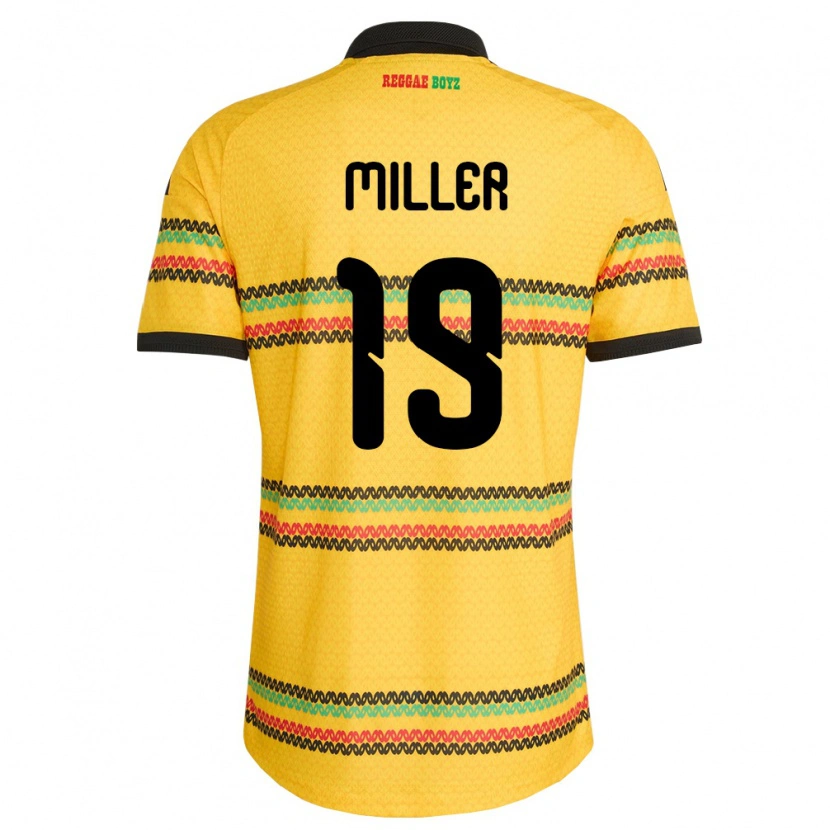 Danxen Barn Jamaica Orel Miller #19 Gul Svart Grön Hemmatröja Matchtröjor 26-28 Tröjor T-Tröja