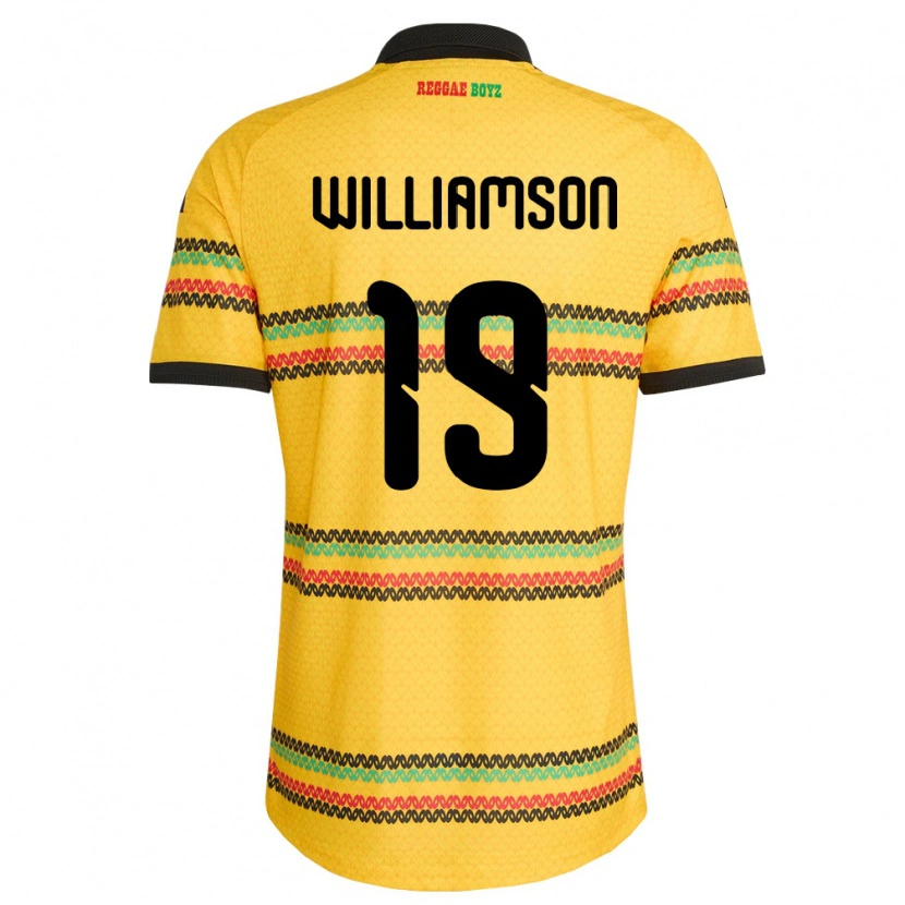 Danxen Barn Jamaica Kai Williamson #19 Gul Svart Grön Hemmatröja Matchtröjor 26-28 Tröjor T-Tröja