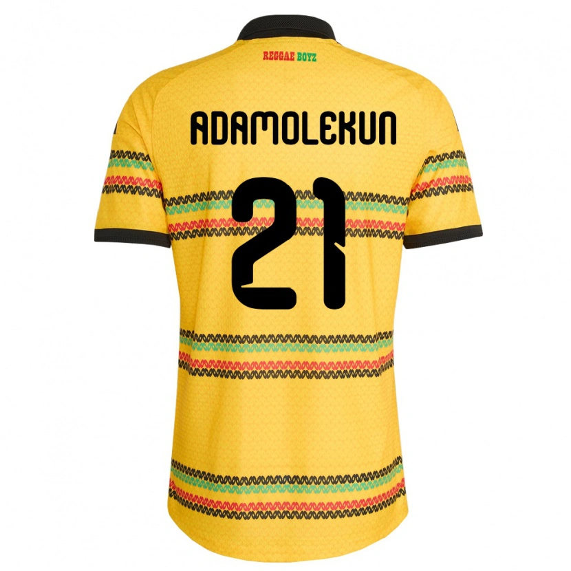 Danxen Barn Jamaica Olufolasade Adamolekun #21 Gul Svart Grön Hemmatröja Matchtröjor 26-28 Tröjor T-Tröja